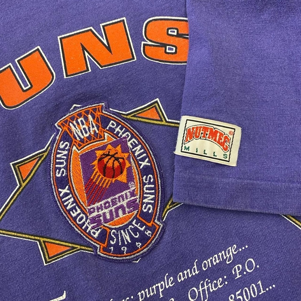 Vintage Phoenix Suns NBA Nutmeg Basketball History 90s Single Stitch T-Shirt XL